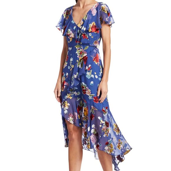 Electra Asymmetric Floral Dress - Picture 5 of 6
